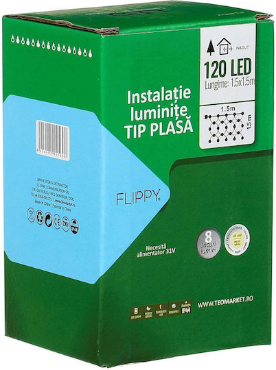 120 Lichterketten LED 1.5m. x 150cm Warmes Weiß Typ Netz 1Stück