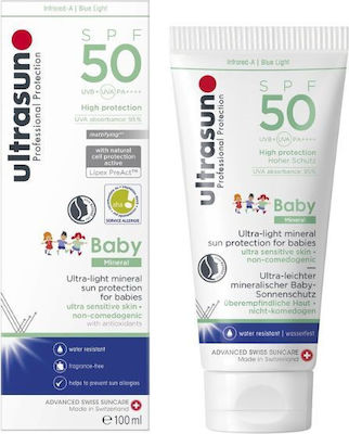 Ultrasun Professional Protection Baby Sunscreen Emulsion for Face & Body SPF50 100ml