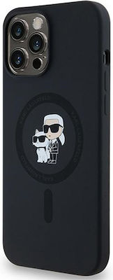 Karl Lagerfeld Umschlag Rückseite Silikon Schwarz (iPhone 13 Pro)