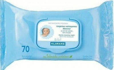 Klorane Hypoallergenic Baby Wipes with Calendula 70pcs