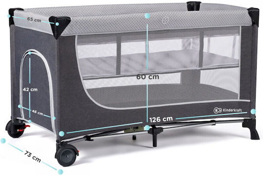 Kinderkraft Παρκοκρέβατο 2 Επιπέδων 126x65cm Kinderkraft Παρκοκρέβατο 2 Επιπέδων 126x65cm