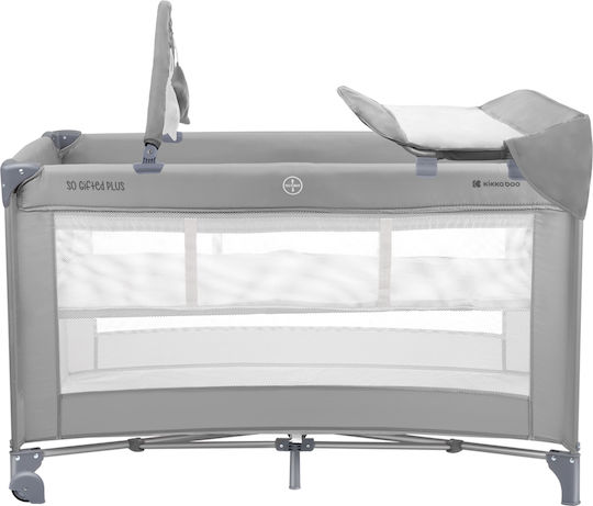 Kikka Boo So Gifted Plus Laufstall 2 Ebenen mit Wickeltisch & Matratze Gray 124x64cm
