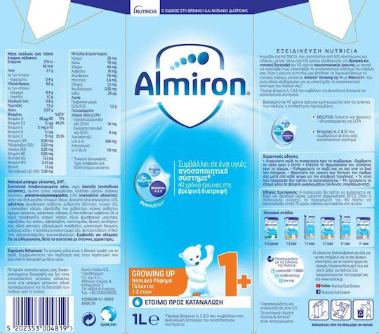 Nutricia Έτοιμο Ρόφημα Γάλακτος Almiron Growing Up 1+ Liquid για 12+ Μηνών 1000ml