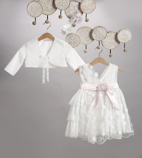 New Life Ecru Tulle Baptism Dress