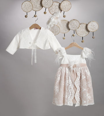 New Life Beige Lace Baptism Dress