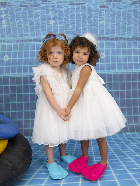 Bambolino Emma White Baptism Clothing Set with Hair Accessories & Dress made of Tulle 2pcs