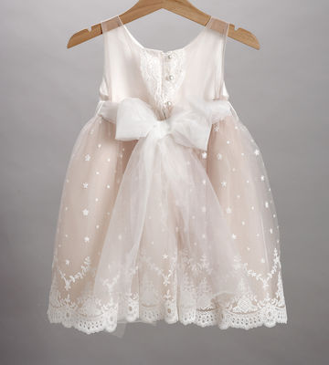 New Life Beige Lace Baptism Dress