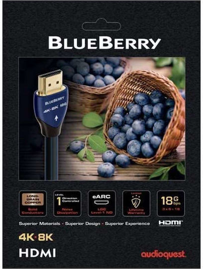 Audioquest Blueberry Cable HDMI male - HDMI male 1m Μαύρο