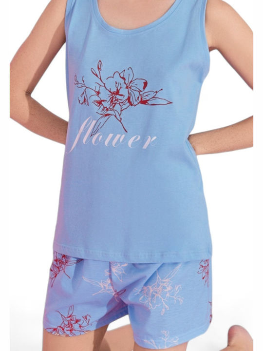 PijaMood Sommer Damen Pyjama-Set Blue