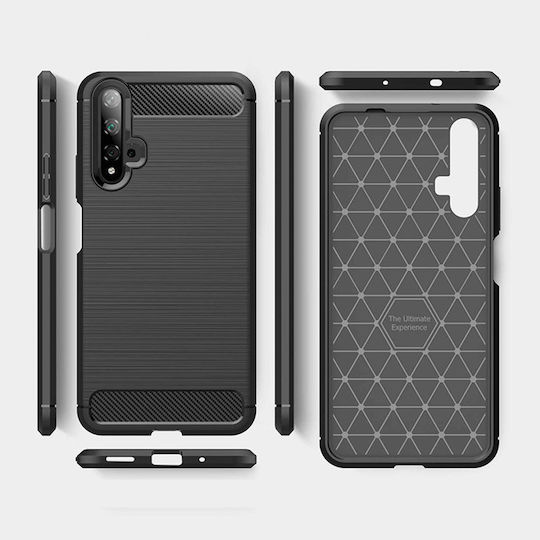 Techsuit Brushed Carbon Back Cover Σιλικόνης Μαύρο (Huawei Nova 5T / Honor 20)