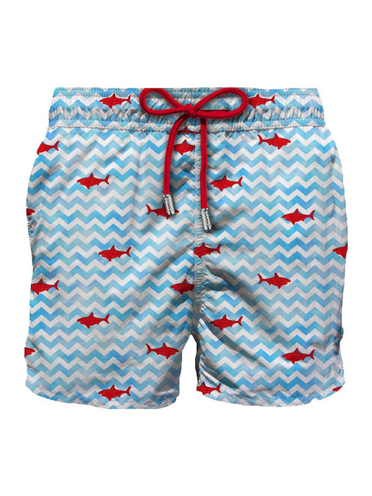 Chervon Shark Costum De Baie Bărbați Pantaloni Scurți Albastru Deschis