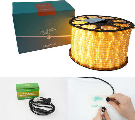 Christmas Light Tube Warm White 220V 1200 Light Bulbs 50m IP65