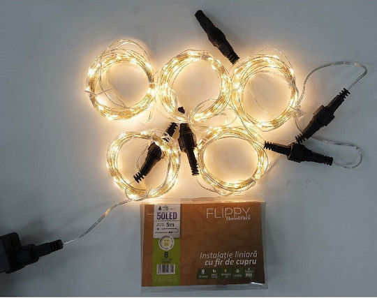 500 Λαμπάκια LED 50μ. Θερμό Λευκό σε Σειρά
