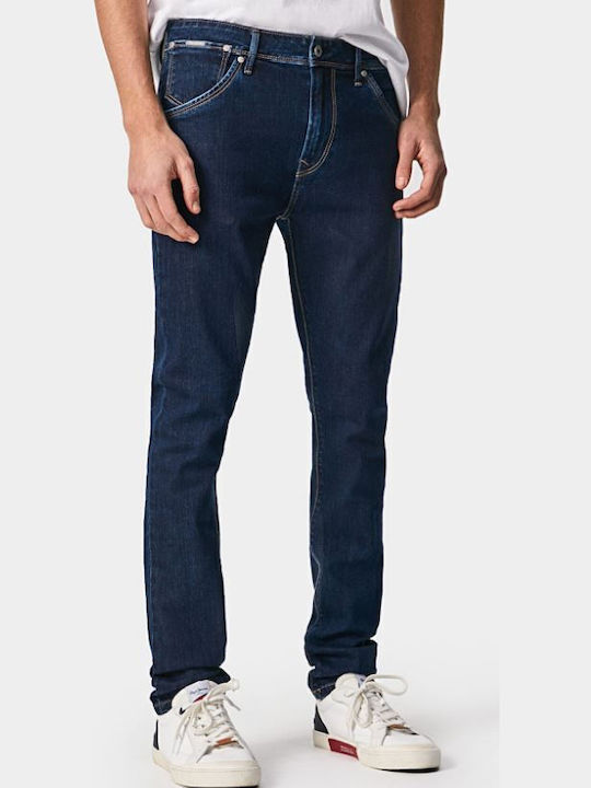 Pepe Jeans Pantaloni de Bărbați din Jean în Croială Skinny Albastru marin