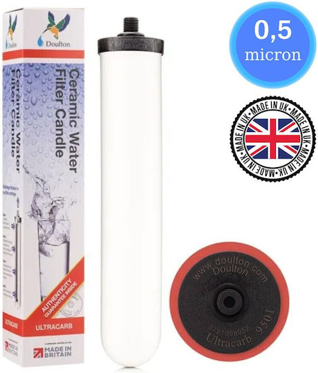 Doulton Hip Water Filtration System Single Under Sink Micron 3/8'' with Faucet & Replacement Filter Ultracarb 0.5 μm