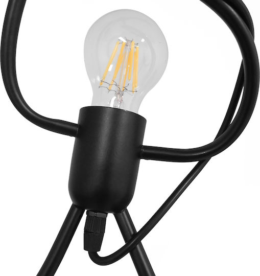 GloboStar Little Man Κρεμαστό Φωτιστικό Μαύρο με Ντουί E27 37x35x40εκ.