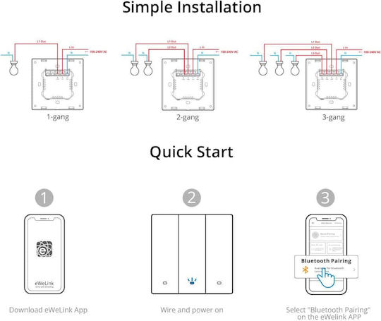 Sonoff M51c80 Vertiefter Elektrische Wandtaster Wi-Fi Einweg Mit Grau Rahmen