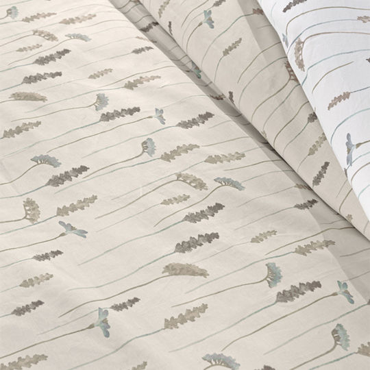 Guy Laroche Bettbezug-Set Baumwolle Einzelbett mit Kissenbezug 165x225 Elodie Natural