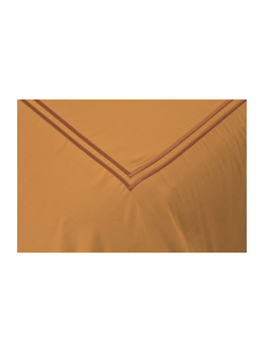 Anna Riska Duvet Cover Set Cotton Satin Queen with 2 Pillowcases 220x240 Classico 2 Cinammon