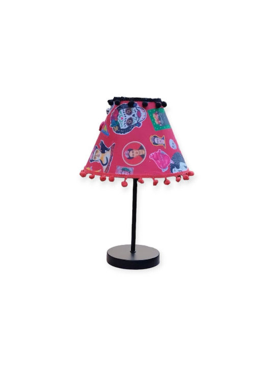 Oxygen Frinda Kalo Lampa De Masă Metalică Cu Abajur Roz Și Bază Neagră