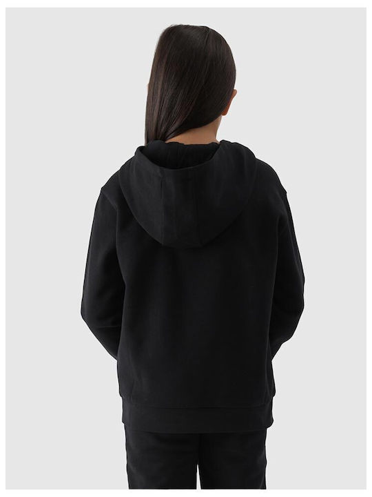 4F Kids Sweatshirt with Hood and Pocket Black