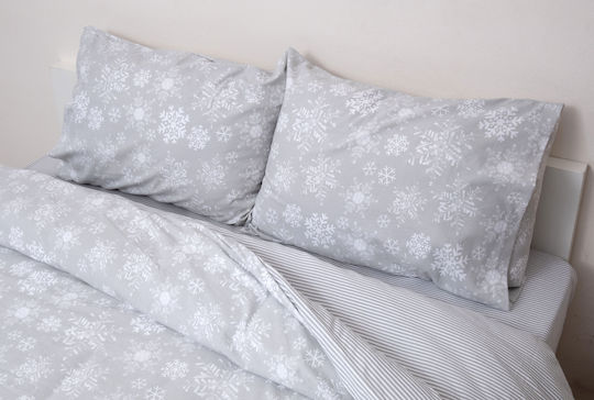 Viopros Cotton Duvet Cover Super King 220x240 Grey