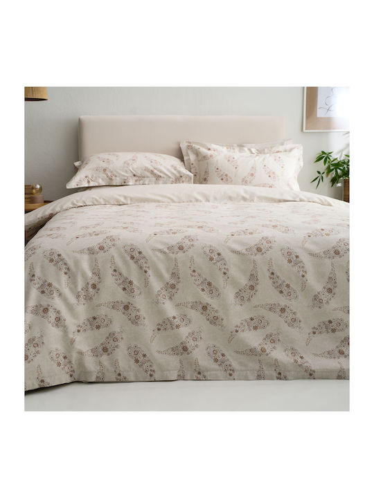 Vesta Home Vesta Home Cotton Satin Duvet Cover Set 230x240cm Super King with 2 Pillowcases Karen Sand