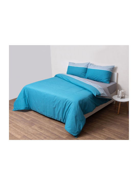 Anna Riska Duvet Cover Set Cotton Single with Pillowcase 160x240 5010 429760 Petrol Blue