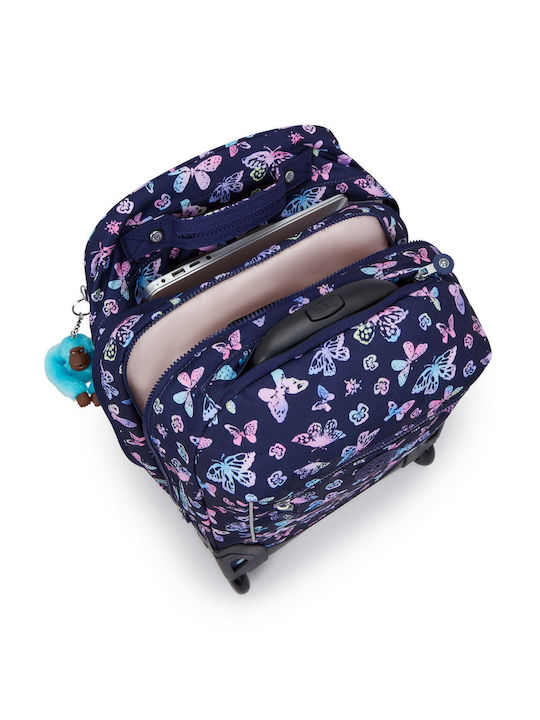 Раница с количка Kipling за лаптоп 15" Sari Butterfly Fun