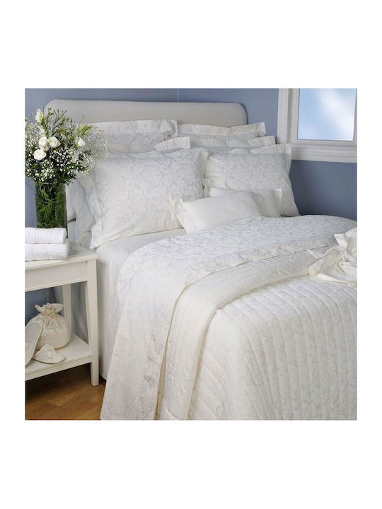 Down Town Home Duvet Cover Set Cotton Satin Queen with 2 Pillowcases 235x245 534 White