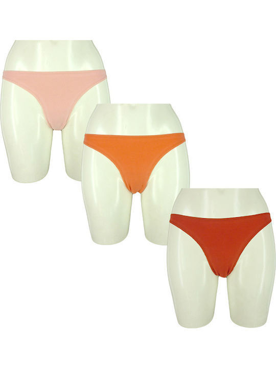 Βαμβακερά Women's String 3Pack Pink/Fuchsia/Bordeaux