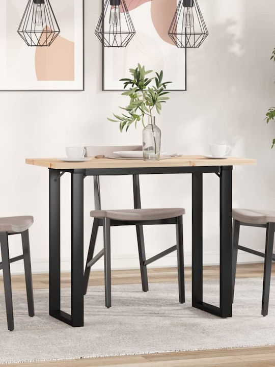 Table Dining Room from Solid Wood & Metal Coffee 100x50x75.5cm