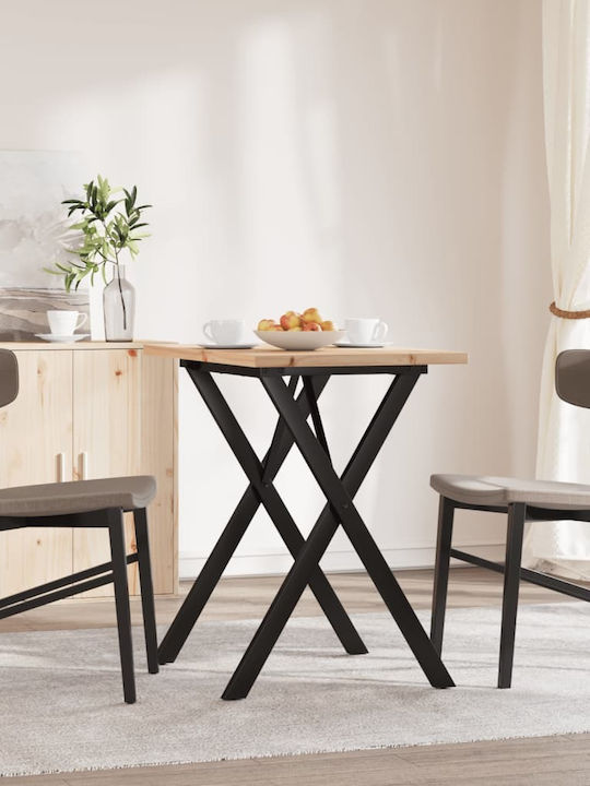 Table Dining Room from Solid Wood & Metal Coffee 80x50x75.5cm