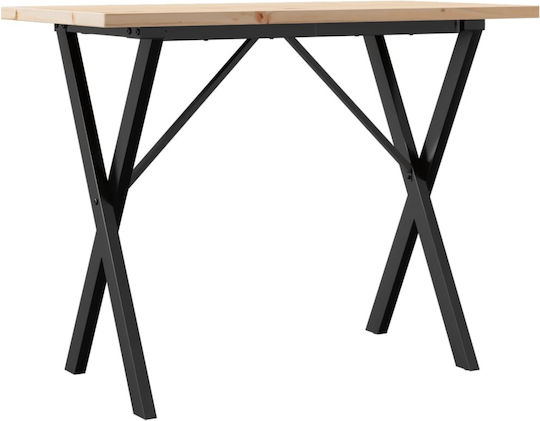 Table Dining Room from Solid Wood & Metal Coffee 100x50x75.5cm