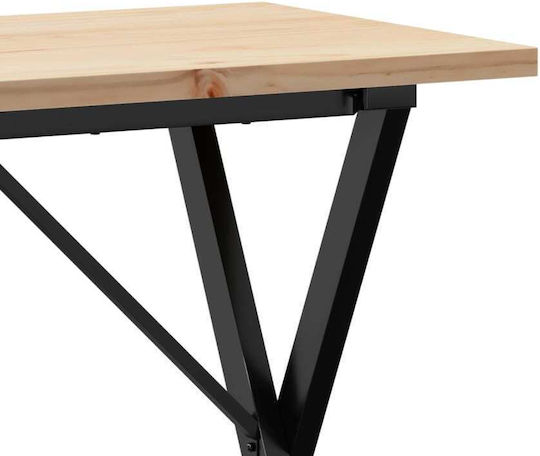 Table Dining Room from Solid Wood & Metal Coffee 100x50x75.5cm