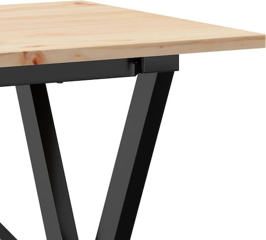 Table Dining Room from Solid Wood & Metal Coffee 100x50x75cm