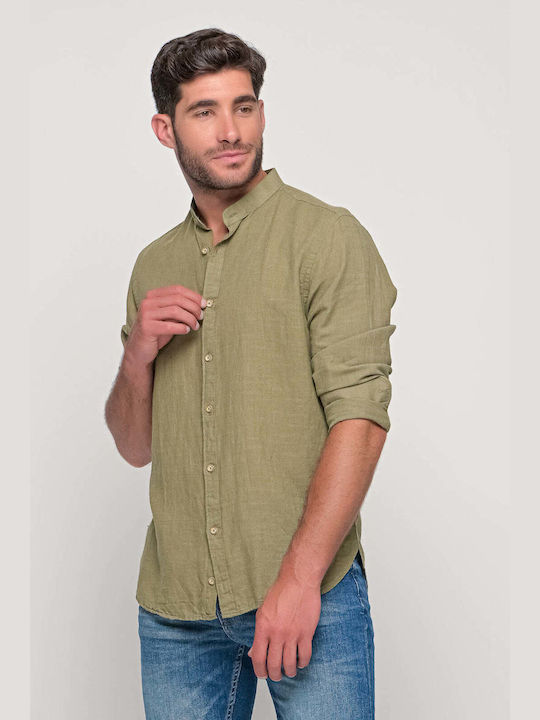 Brand'S Men's Shirt Short Sleeve Cotton Khaki