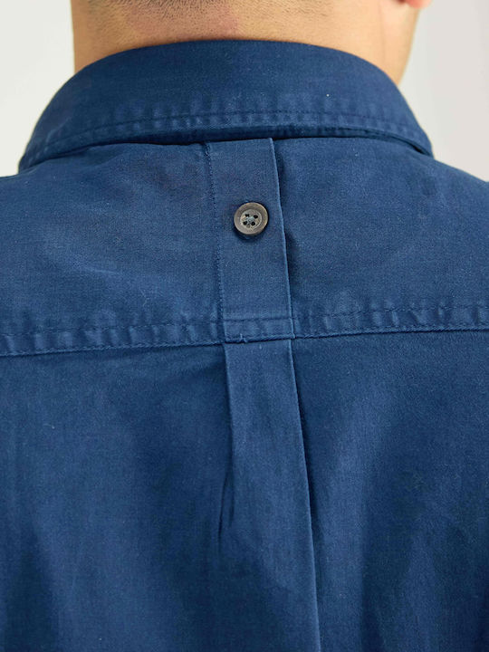 Short-sleeved Cotton Shirt Blue