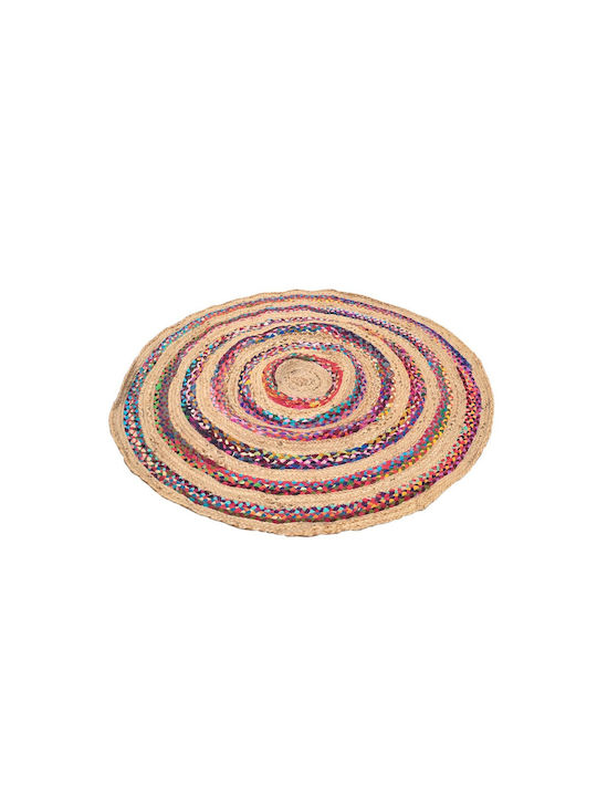 Rug Round from Jute Multicolour