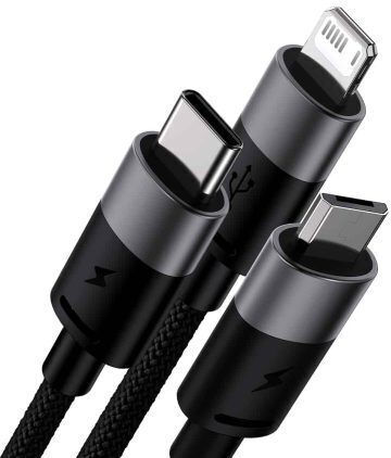 Baseus Starspeed 3in1 Braided USB to micro USB / Lightning / Type-C 1.2m 3.5A Cable (40491)