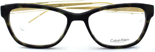 Calvin Klein Women's Acetate Brown Prescription Eyeglass Frame CK7892S 301