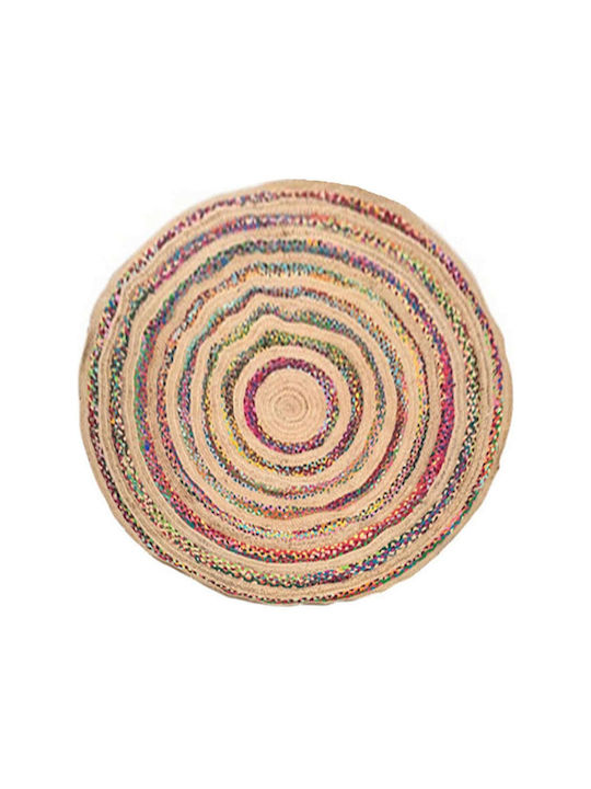 Atmosphera Summer Round Rug Jute Multi