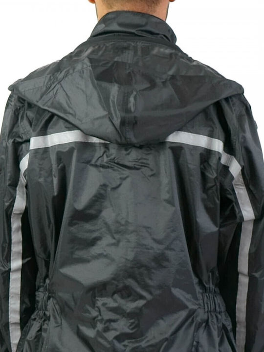 Adiavroxo (Work Aprons & Sleeves) Set impermeabil pentru pantaloni și jachetă de motocicletă pentru bărbați Negru Culoare