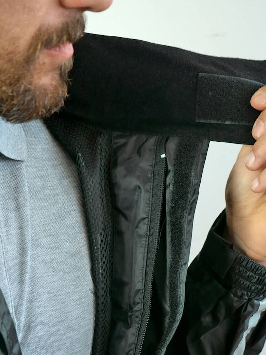 Adiavroxo (Work Aprons & Sleeves) Set impermeabil pentru pantaloni și jachetă de motocicletă pentru bărbați Negru Culoare