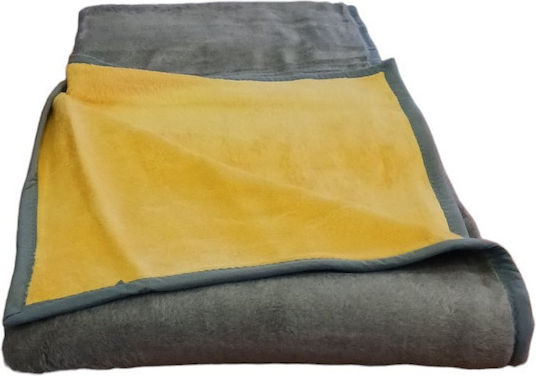 Manterol Casa Bambu Spanish Velvet Single Blanket 160x240cm Crocus/Gray