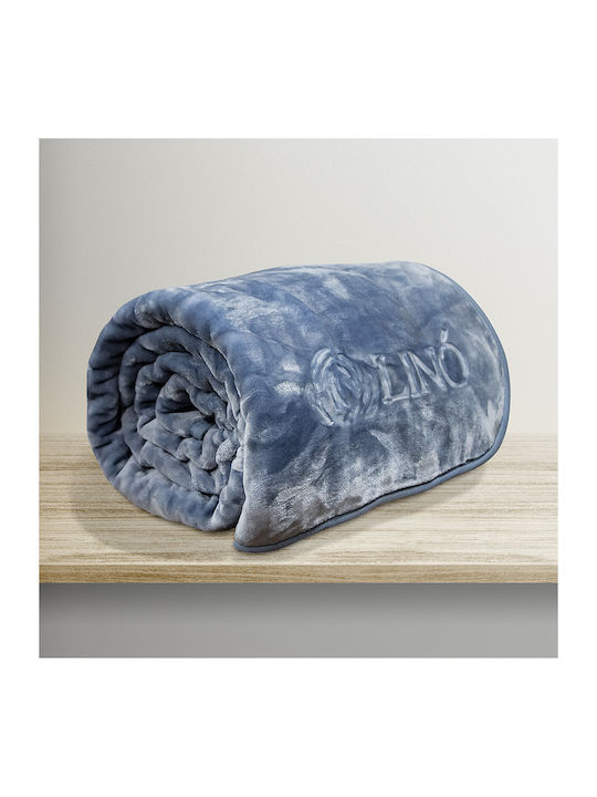 Lino Home Velvet Blanket Single 160x220cm Blue