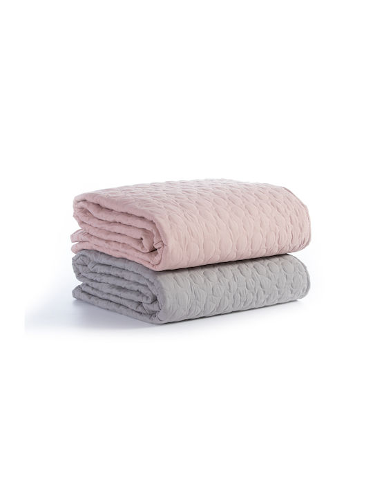 Nef-Nef Homeware Candy Tagesdecke Übergröße Mikrofaser Rose 230x240cm