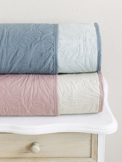 Nima Natara Tagesdecke Einzelbett Mikrofaser Light Beige / Rose Pink 160x240cm