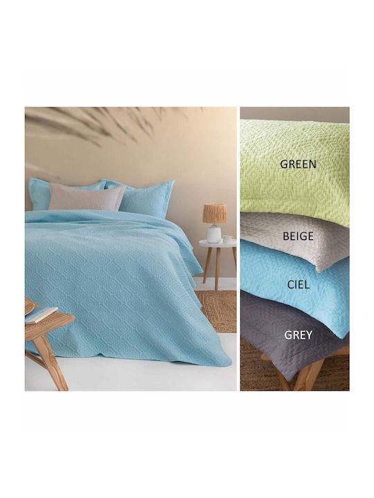 Palamaiki Karen Κουβερλί Μονό Microfiber Γαλάζιο 160x240cm