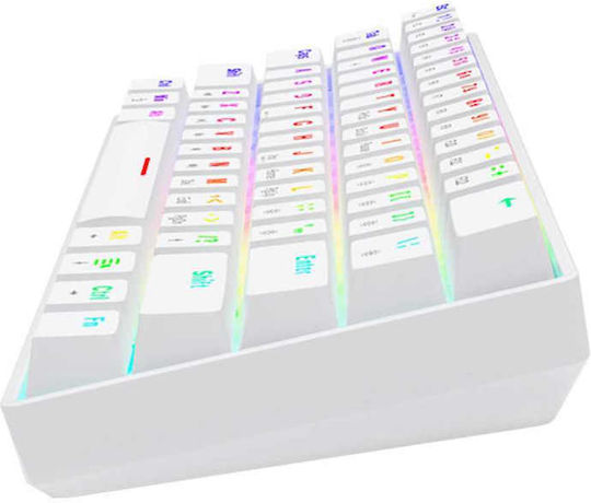 Savio WHITEOUT X2 Gaming Mechanical Keyboard 60% with Outemu Red switches and RGB lighting (English US) White